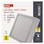 Panel LED natynkowy NEXXO, kwadrat, biały, 12,5W, CCT