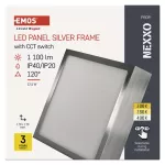 Panel LED natynkowy NEXXO, kwadrat, srebrny, 12,5W, CCT