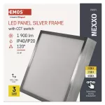 Panel LED natynkowy NEXXO, kwadrat, srebrny, 21W, CCT