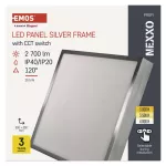 Panel LED natynkowy NEXXO, kwadrat, srebrny, 28,5W, CCT