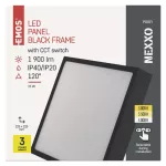 Panel LED natynkowy NEXXO, kwadrat, czarny, 21W, CCT