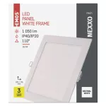 Panel LED wpuszczany NEXXO, kwadrat, biały, 12W, neutralna biel