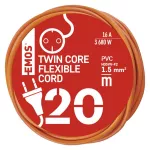 Przedłużacz 20 m / 1 gniazdo / pomarańczowy / PVC / 230 V / 1,5 mm2 P01320R