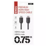 Przewód HDMI 2.0 wtyk A – wtyk A, 0,75m
