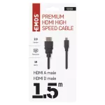Przewód HDMI 2.0 wtyk A – wtyk D, 1,5m