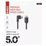 Przewód HDMI 2.0 wtyk A – wtyk A 90°, 5m