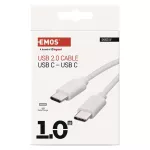 Kabel USB 2.0, wtyk C - C, szybkie ładowanie, transmisja danych, 1 m, biały