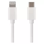 Kabel USB 2.0, wtyk C - Lightning MFi, i16P, ładowanie, transmisja danych, 1 m, biały