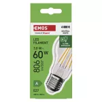 Żarówka LED Filament A60 / E27 / 3,8 W (60 W) / 806 lm / neutralna biel