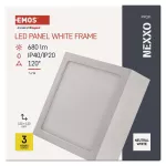 Panel LED natynkowy NEXXO, kwadrat, biały, 7,6W,neutralna biel