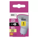 Żarówka LED Classic MR16 / GU10 / 7 W (60 W) / 800 lm / ciepła biel / ściemnialna 3x