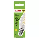 Żarówka LED Filament świeczka / E14 / 1,8 W (25 W) / 250 lm / 250 lm / ciepła biel