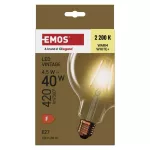 Żarówka LED Vintage G125 / E27 / 4,5 W (40 W) / 420 lm / 420 lm / ciepła biel