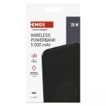 Powerbank EMOS WI 521, 5 000 mAh, 20 W+Wireless, czarny