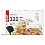 Dekoracje - 120 LED nano łezki z panelem solarnym, miedź, 12 m, IP44, ciepła biel, timer