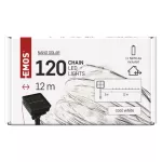 Dekoracje - 120 LED nano łezki z panelem solarnym, miedź, 12 m, IP44, zimna biel, timer