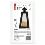 LED latarnia prostokątna, czarna, 26,5 cm, 3x AAA, vintage, IP20