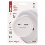 Lampka nocna LED do gniazdka 230V z czujnikiem, 3× LED