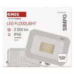 Naświetlacz LED SIMPO 20W, biały, neutralna biel