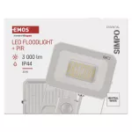 Naświetlacz LED SIMPO 30W, z czujn. PIR, biały, neutralna biel
