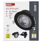 Oczko LED GERI czarne, okrągłe, 6,5W CCT