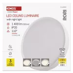 Panel LED natynkowy RORI okrągły, biały, 17W, CCT