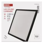 Oprawa LED FLORI kwadratowy, czarny, 18W, neutralna biel