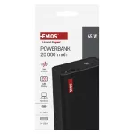 Powerbank EMOS do laptopa NTBF20, 20 000 mAh, 65 W PD, czarny