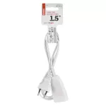 Przedłużacz 1,5 m / 1 gniazdo / biały / PVC / 0,75 mm2