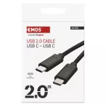 Kabel USB 2.0, wtyk C - C, szybkie ładowanie, transmisja danych, 2 m, czarny
