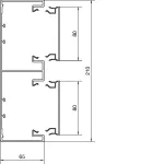 tehalit.BRP Podstawa kanału 65x210, 2 komory, PVC, biały