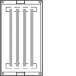 univers N Blok dla szyn zbiorczych pion. 50mm z szynami 4xUM30A4 450x250mm