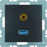 B.X Gniazdo USB / 3,5 mm Audio, ant