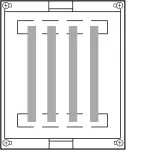 univers N Blok 300x250mm z szynami 4-pol. Cu 25x6mm 4x400A