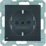 B.X Gniazdo SCHUKO z uz. z podświetleniem orientacyjnym LED, ant mat