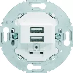 Mechanizm gniazda USB ładowania do serii obrotowych, 3.0 A 230 V, biały, mat