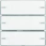 KNX e/s Q.x Przycisk 3-kr z polem opis., diod. LED RGB i czuj. temp., alu