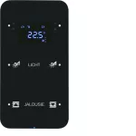 R.1 Sensor dotykowy 2-krotny z reg. temp. konfigurowalny, szkło, czarny