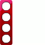 R.1 Ramka 4-krotna, akryl czerwony przezroczysty/czarny