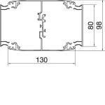 tehalit.DA200 Kolumna dwustronna DA200-80 z mech. rozporowym H=2,5-2,8m biały