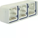 W.1 Adapter natynkowy 3-kr poziomy 2 wejścia, IP55, biały