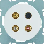 R.1/R.3/R.8 Gniazdo 3 x cinch/S-Video biały