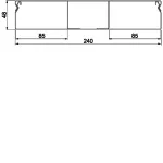 tehalit.UK Kanał do wylewki podłogowej 3-komorowy 240X48mm stal