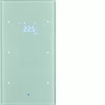 KNX TS Sensor dotykowy 2-kr z reg. temp., szkło, alu