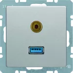 Q.x Gniazdo USB/3.5 mm audio alu aks, lak