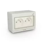 Gniazdo podwójne natynkowe G2N IP55 "AQUA55" szare