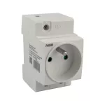 GSTH230 Gniazdo 230V na szynę TH z bolcem uziemiającym 2P+Z szare