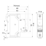 Wyłącznik nadprądowy, 6kA, B, 1-biegunowy, 25A OCB/B25/1P biały