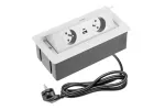 GNIAZDO MEBLOWE SOFT 2x GNIAZDO Z UZIEMIENIEMIENIEM, USB A+C, KABEL ZASILAJĄCY Z WTYCZKĄ, BIAŁY