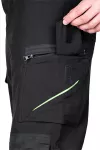 Spodnie robocze Mix&Match, 4 way stretch, czarno-zielone, rozmiar XS